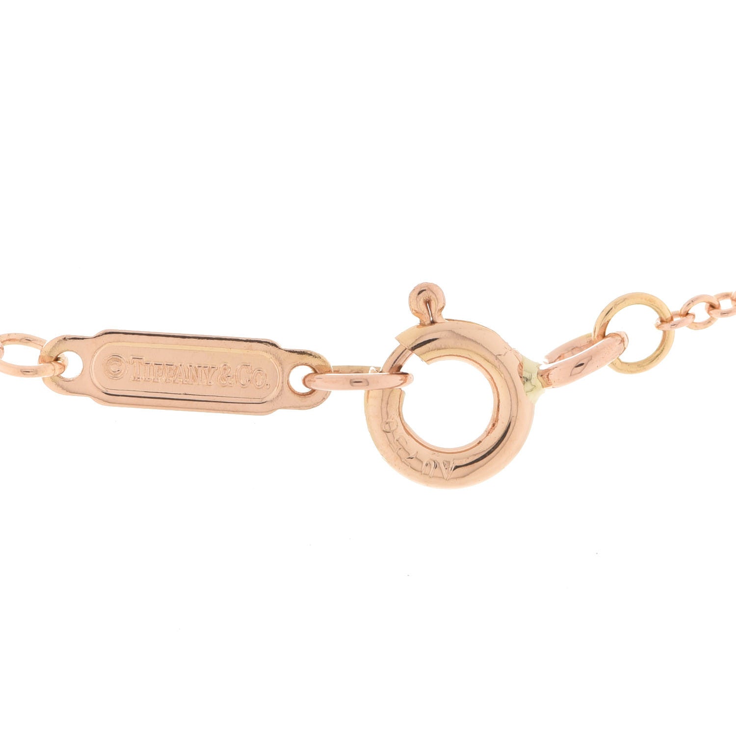 Tiffany 18K Rose Gold Diamond Mini Metro Horseshoe Pendant Necklace 4 of 4