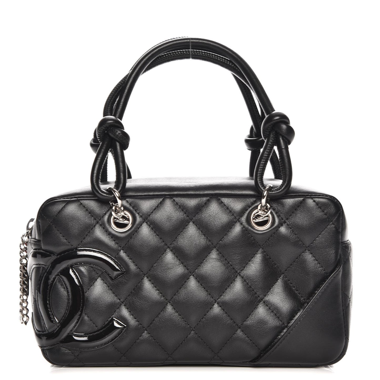 Calfskin Quilted Small Cambon Bowler Black