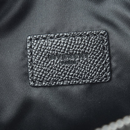 Givenchy Grained Calfskin Checkered Print Messenger Black White 10 of 16