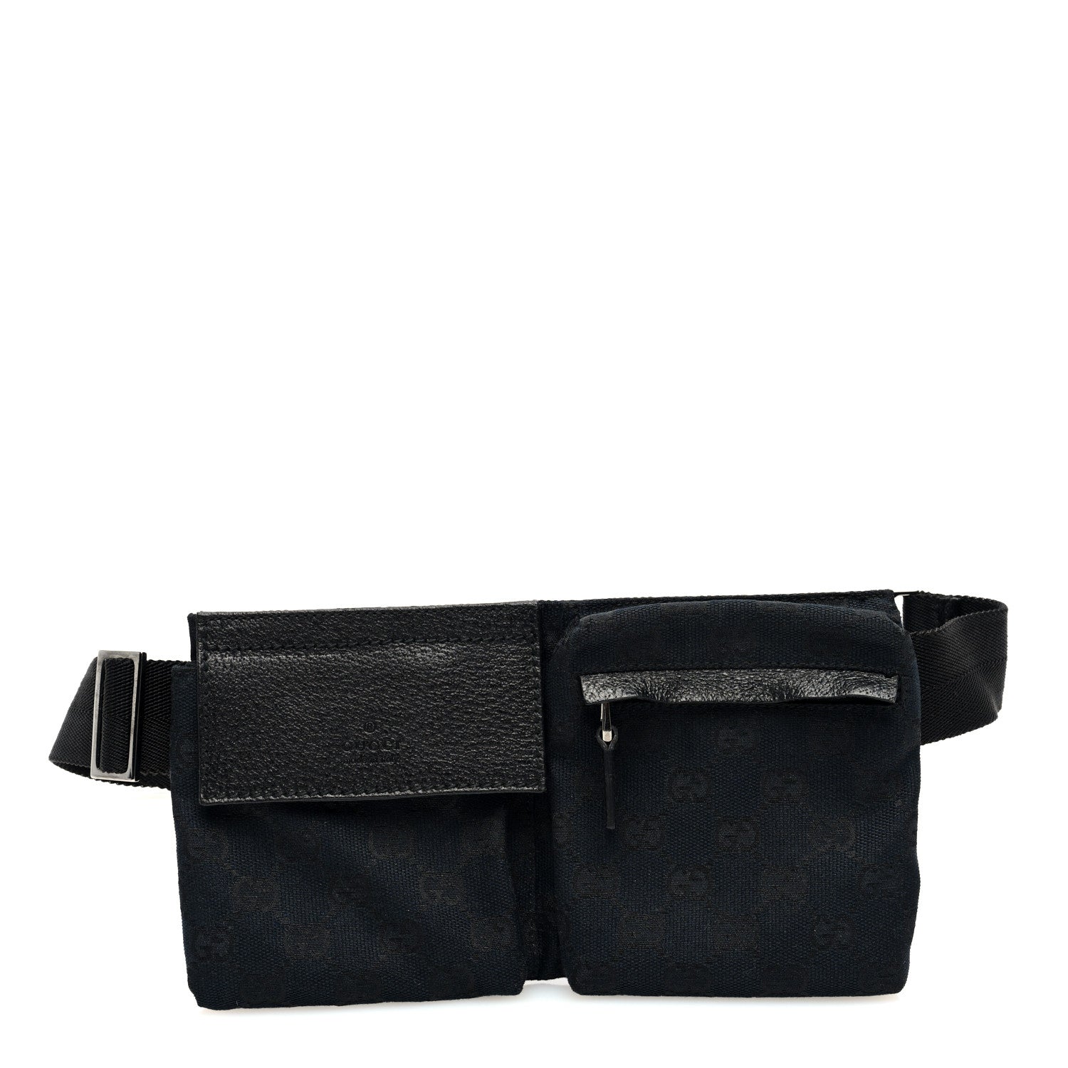 Gucci GG Monogram Double Pocket Belt Bag Black 1 of 10