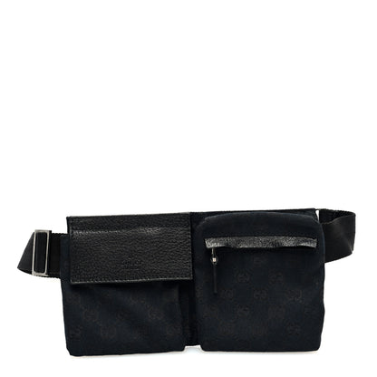 Gucci GG Monogram Double Pocket Belt Bag Black 1 of 10