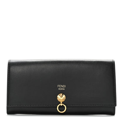 Fendi Vitello Liberty Century Lucido By The Way Continental Wallet On Chain Black 1 of 9