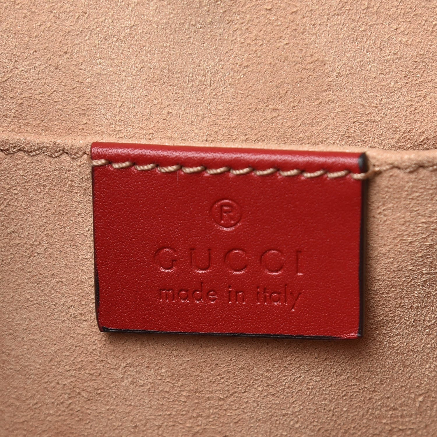 Gucci Guccissima Signature Padlock Backpack Hibiscus Red 6 of 9