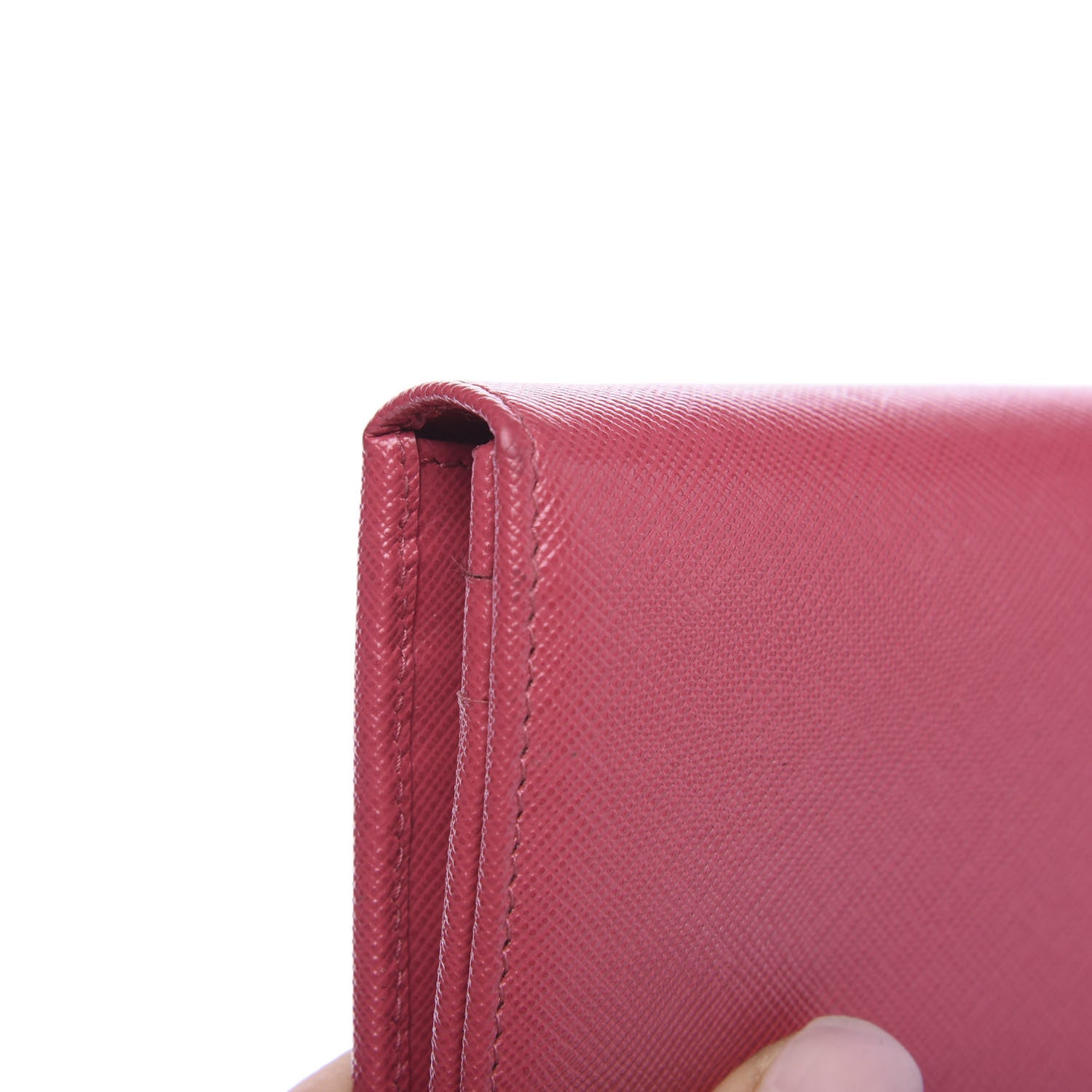 Prada Saffiano Metal Continental Flap Wallet Peonia 6 of 9