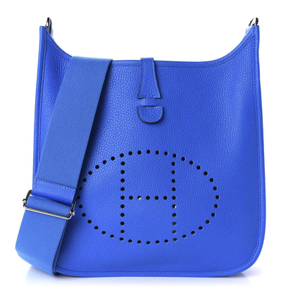 Hermes Taurillon Clemence Evelyne III PM Bleu Hydra 1 of 9