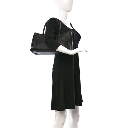 Chanel Calfskin Mademoiselle Lock Cerf Executive Shopper Tote Black 2 of 10