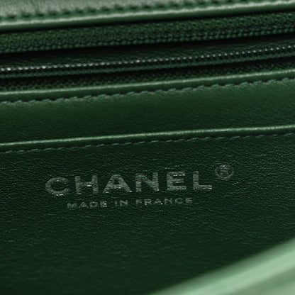 Chanel Lambskin Quilted Mini Rectangular Flap Dark Green 6 of 10