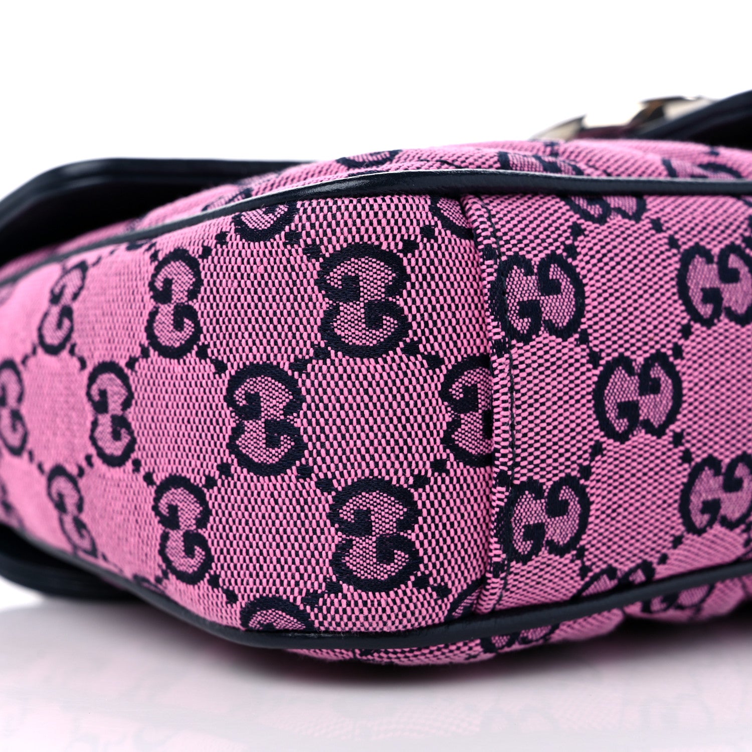 Gucci Monogram Multicolor Matelasse Diagonal Small GG Marmont Shoulder Bag Pink Blue 7 of 8