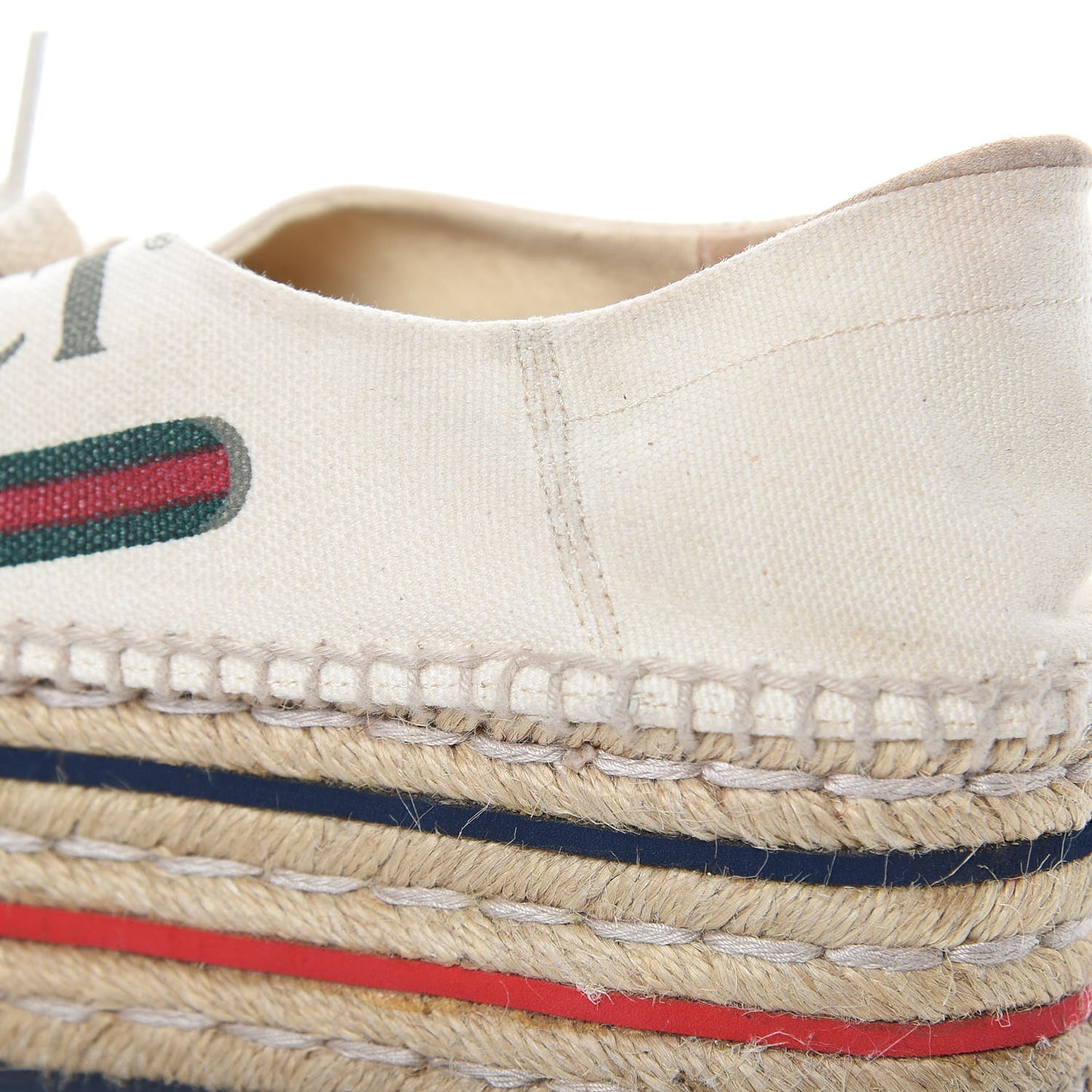 Canvas Logo Lace-Up Platform Espadrilles 36.5 Greggio Grege