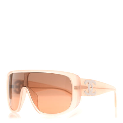 Chanel Transparent Acetate Shield Sunglasses 5495 Light Pink 1 of 8