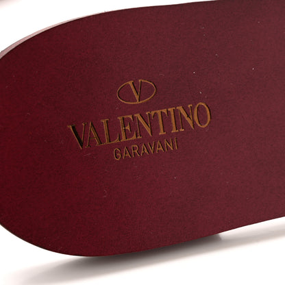 Valentino Garavani Grainy Cowhide Vlogo Flat Slide Sandals 40 Rubin 7 of 10