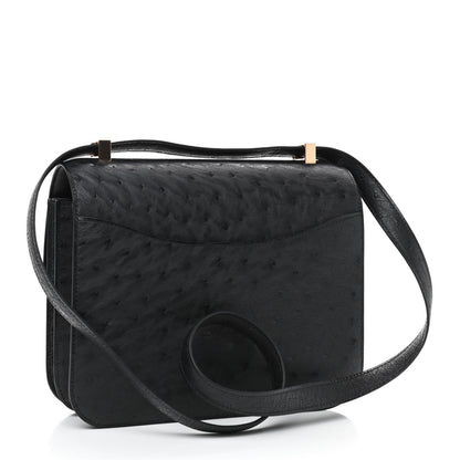 Hermes Ostrich Constance 24 Black 3 of 9