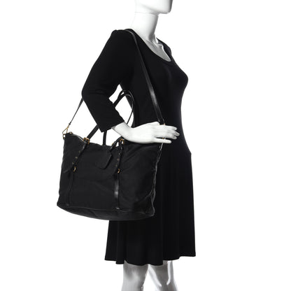 Prada Tessuto Nylon Saffiano Tote Black 2 of 8