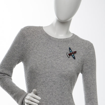 Chanel Resin Striped CC Airplane Brooch Blue Red 2 of 4