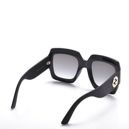 Gucci Square Frame Glitter GG0102S Sunglasses Black 4 of 7