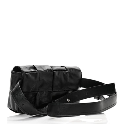Bottega Veneta Paper Calfskin Intrecciato Cassette Belt Bag Black 3 of 11