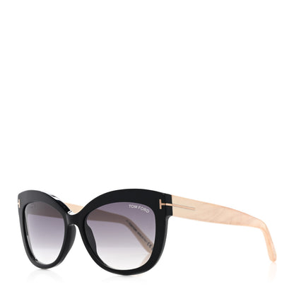 Tom Ford Acetate Alistair Cat Eye Sunglasses TF524 Black Beige 1 of 9