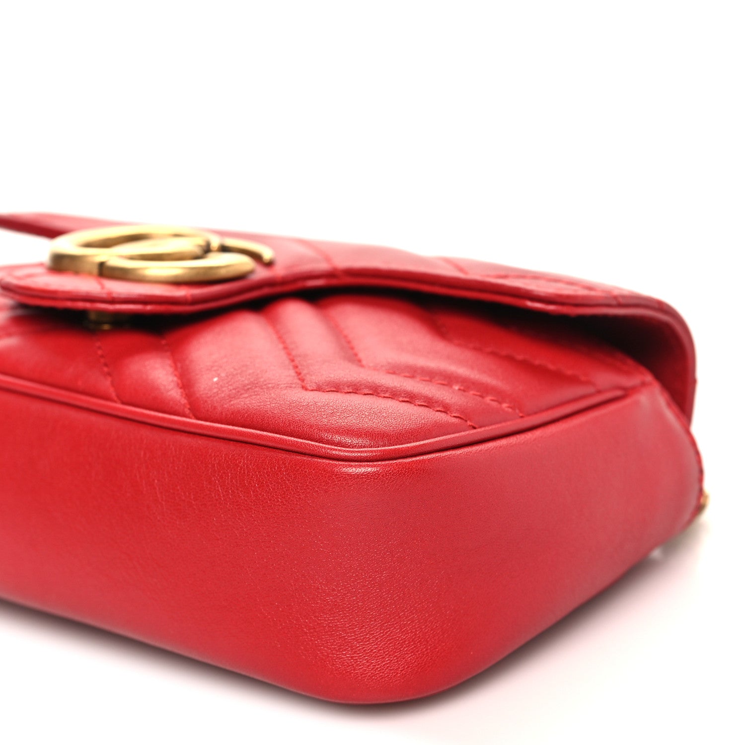 Gucci Calfskin Matelasse Super Mini GG Marmont Shoulder Bag