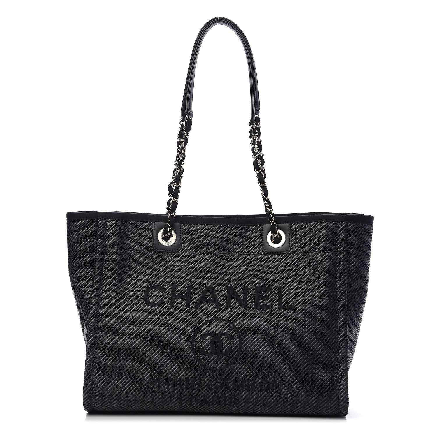 Chanel Mixed Fibers Calfskin Small Deauville Tote Black 1 of 9