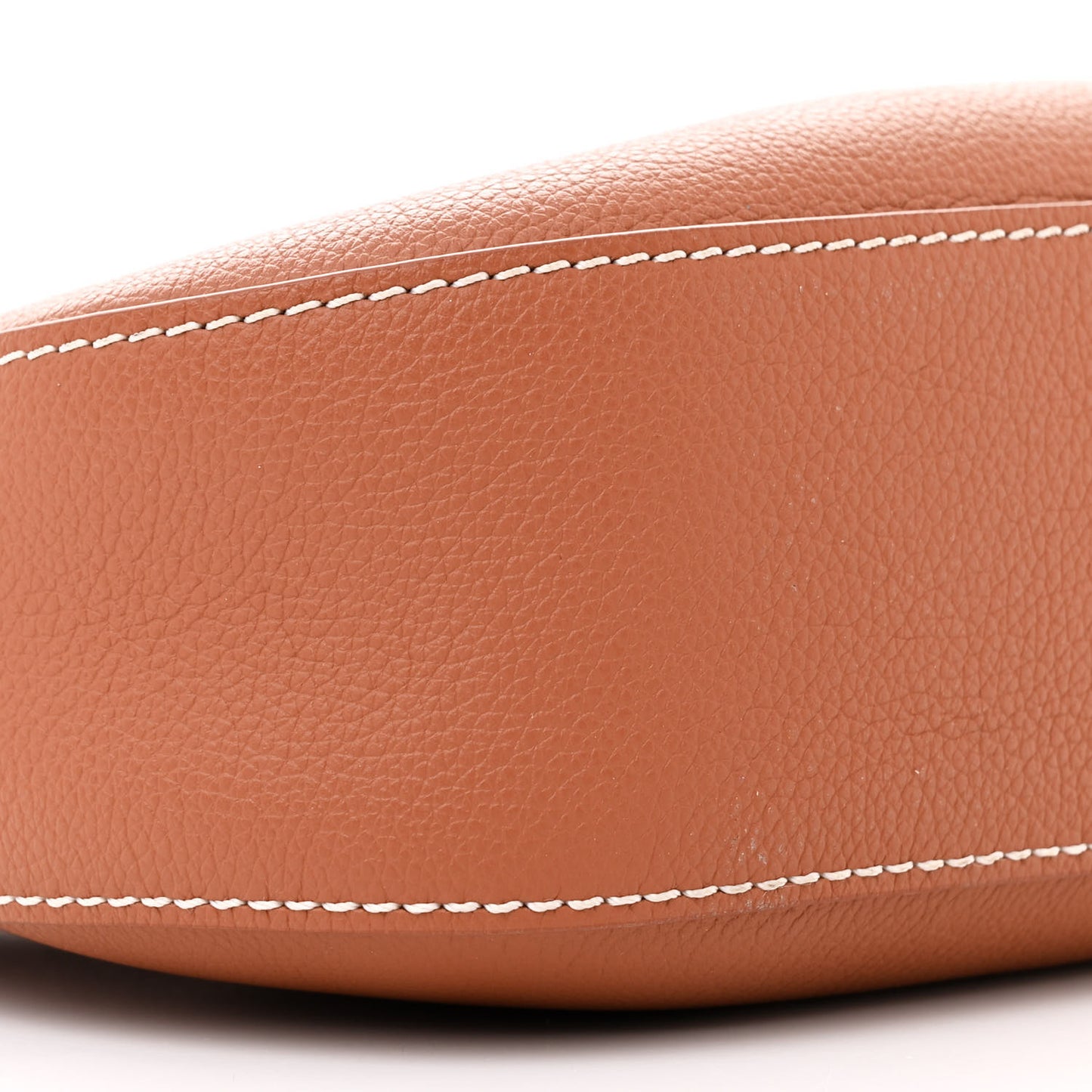 Grained Calfskin Low Key Shoulder Bag Cognac