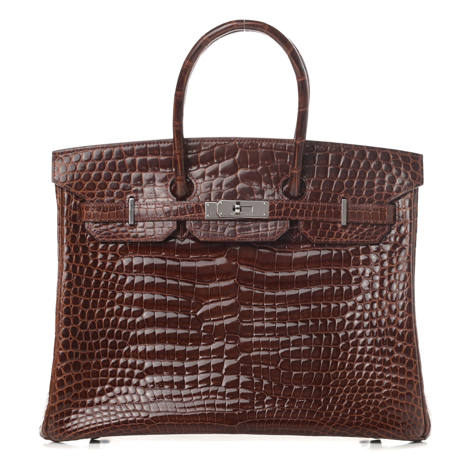 Hermes Shiny Porosus Birkin 35 Miel 1 of 34