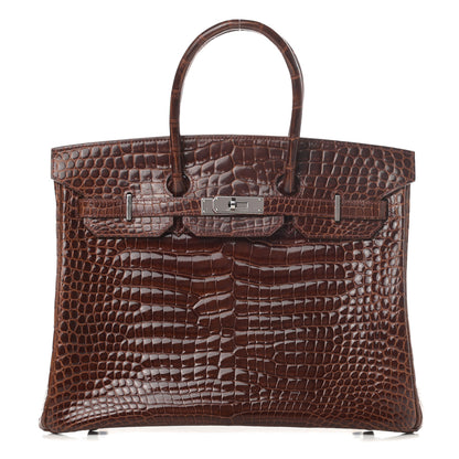 Hermes Shiny Porosus Birkin 35 Miel 1 of 34