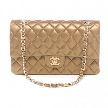 Chanel Lambskin Medium Double Flap Metallic Khaki 1 of 7
