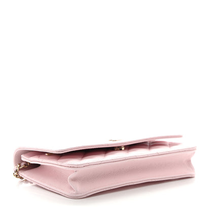 Chanel Caviar Quilted Wallet on Chain WOC Light Pink 4 of 12