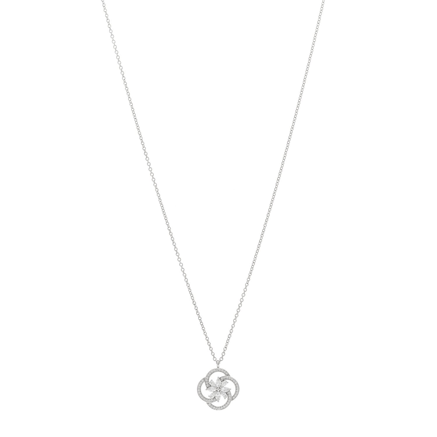 Tiffany Platinum Diamond Small Victoria Cluster Pendant 1 of 5