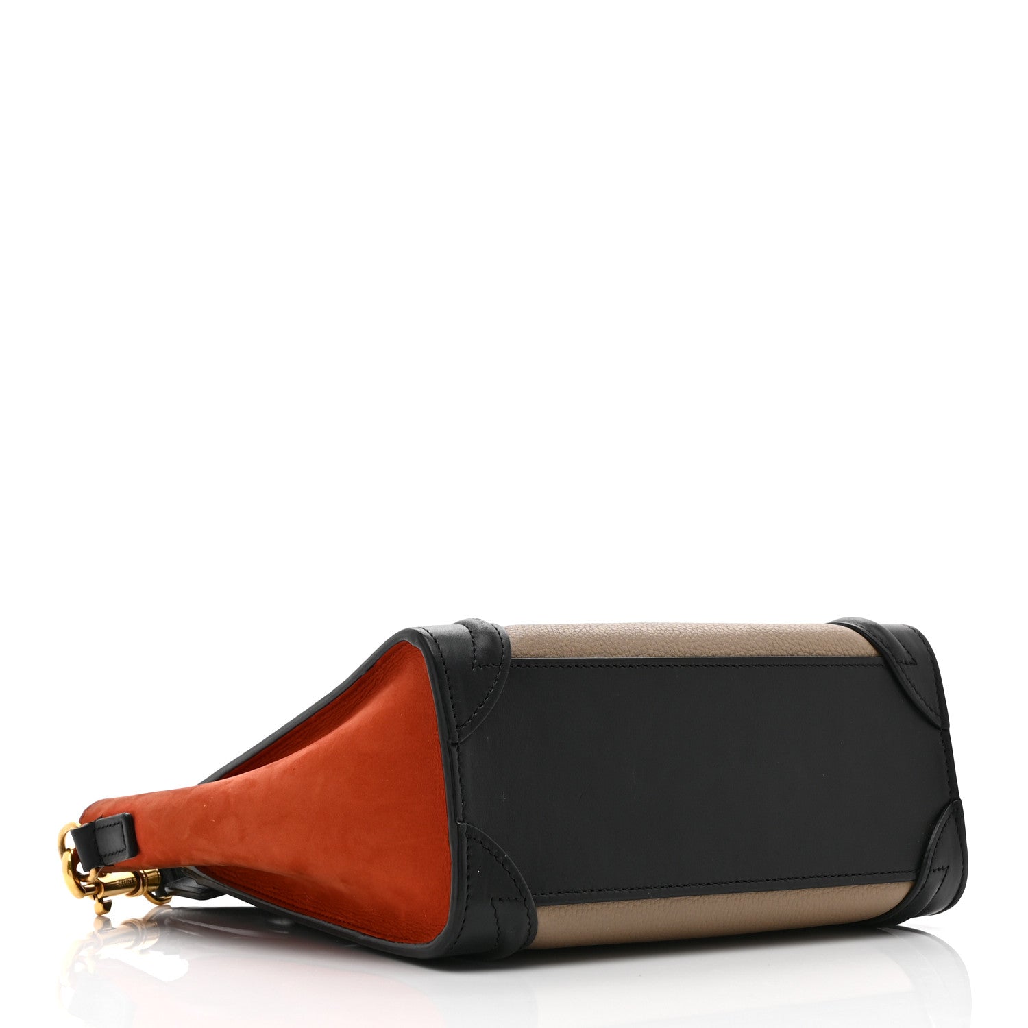 Celine Drummed Calfskin Nubuck Nano Tri-Color Luggage Beige 4 of 10