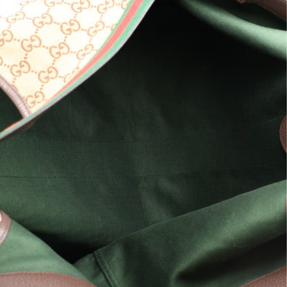 Gucci GG Monogram Web Large Giglio Tote Beige Brown 6 of 10