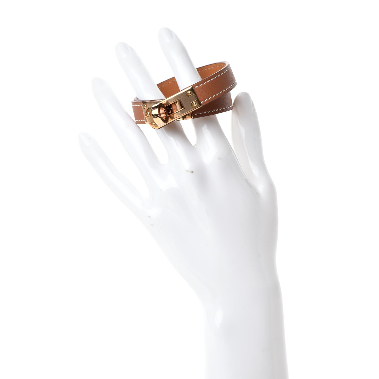 Hermes Barenia Kelly Double Tour Bracelet T2 Fauve 2 of 7