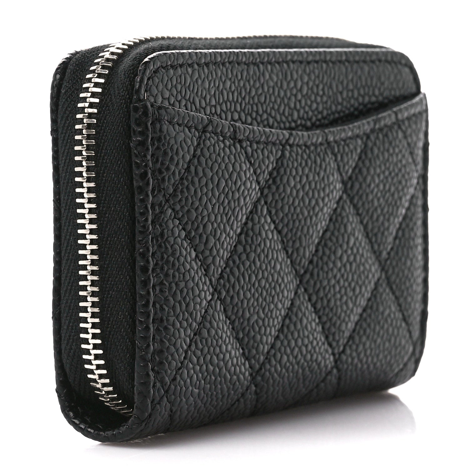 Chanel Caviar Quilted Zip Coin Purse Black 3 of 11