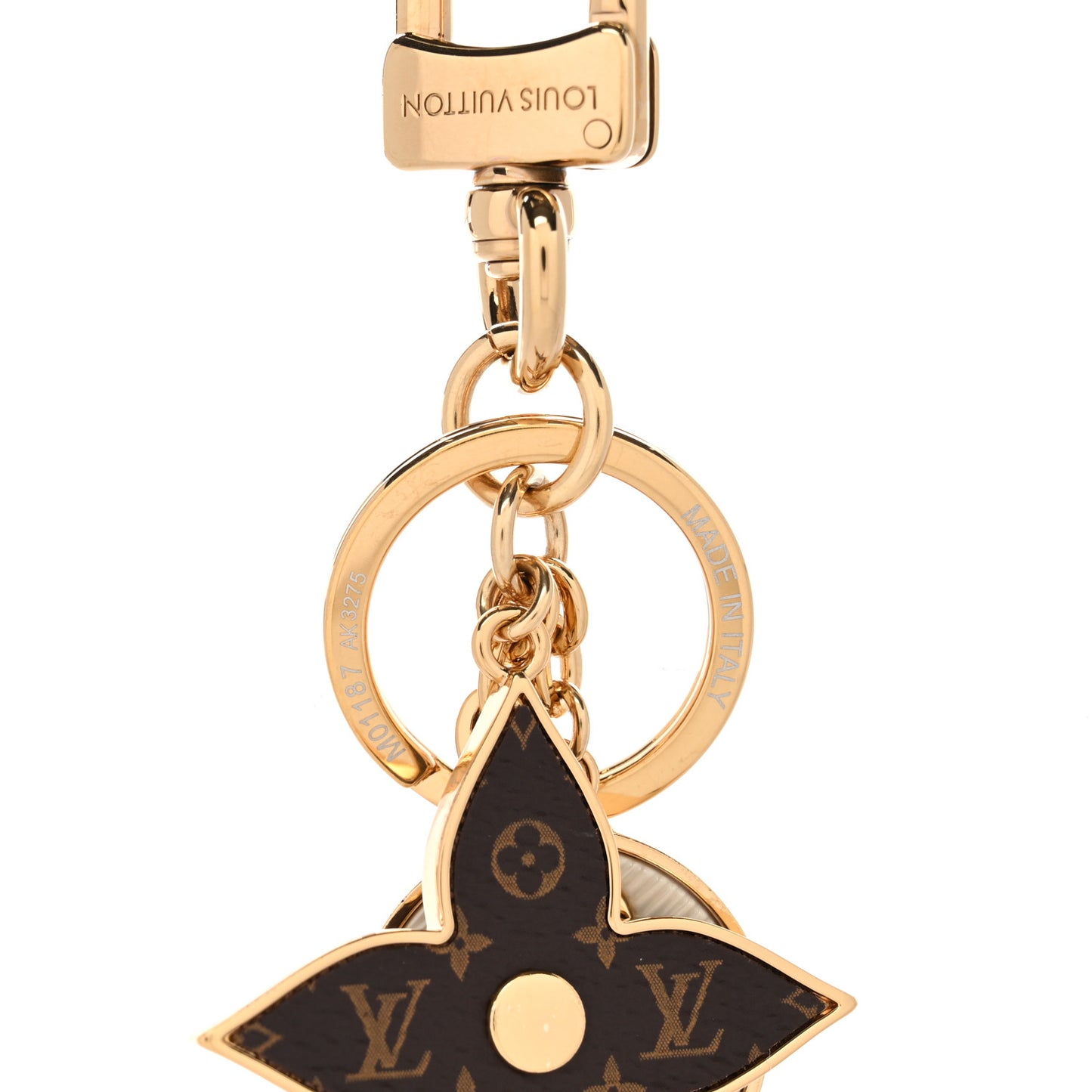 Metal Monogram Epi Spring Street Bag Charm Key Holder Gold