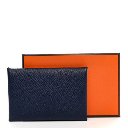 Hermes Epsom Calvi Card Case Bleu Saphir 8 of 8