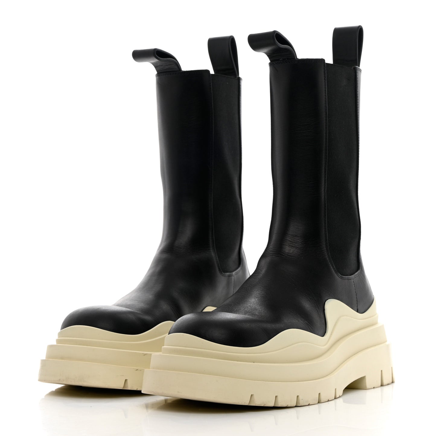 Calfskin The Tire Chelsea Boots 36 Black Sea Salt
