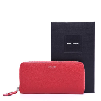 Saint Laurent Grained Calfskin Rive Gauche Zip Around Wallet 7 of 7