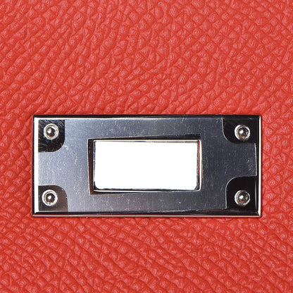 Hermes Epsom Sombrero Chevre Mysore Lettre M Kelly Sellier 28 Capucine Bleu Obscure Ambre 24 of 38