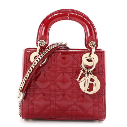 Christian Dior Patent Cannage Mini Lady Dior Red 1 of 11