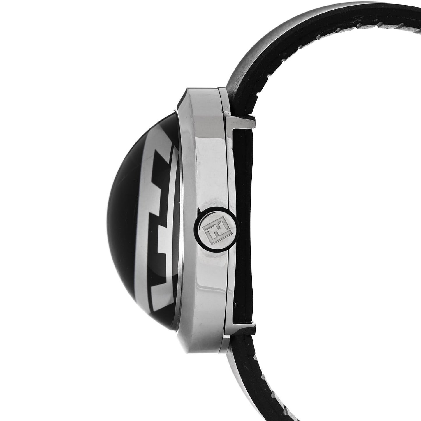 Stainless Steel Rubber 36mm Bussola Bubble Quartz Watch Black Black