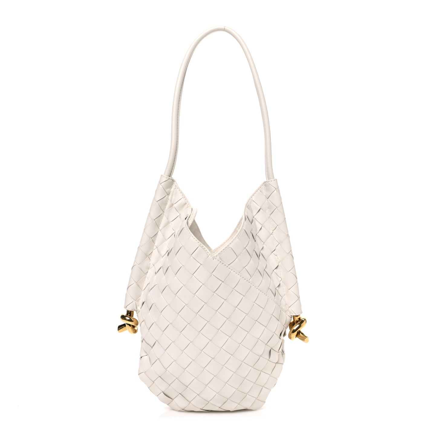 Nappa Intrecciato Small Solstice Hobo White