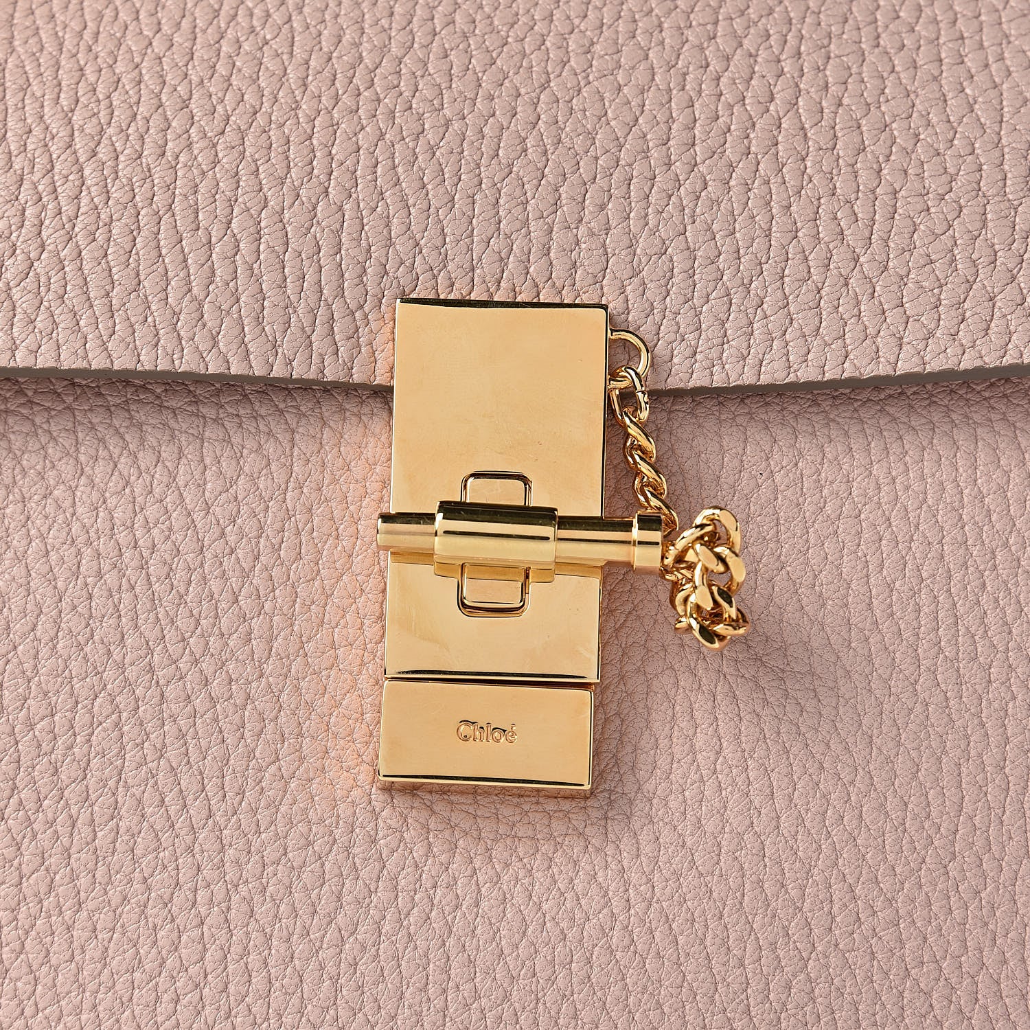Chloe Grained Lambskin Drew Shoulder Bag Cement Pink 9 of 9