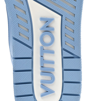 Louis Vuitton Calfskin Mens LV Trainer Sneakers 9 Blue 7 of 10