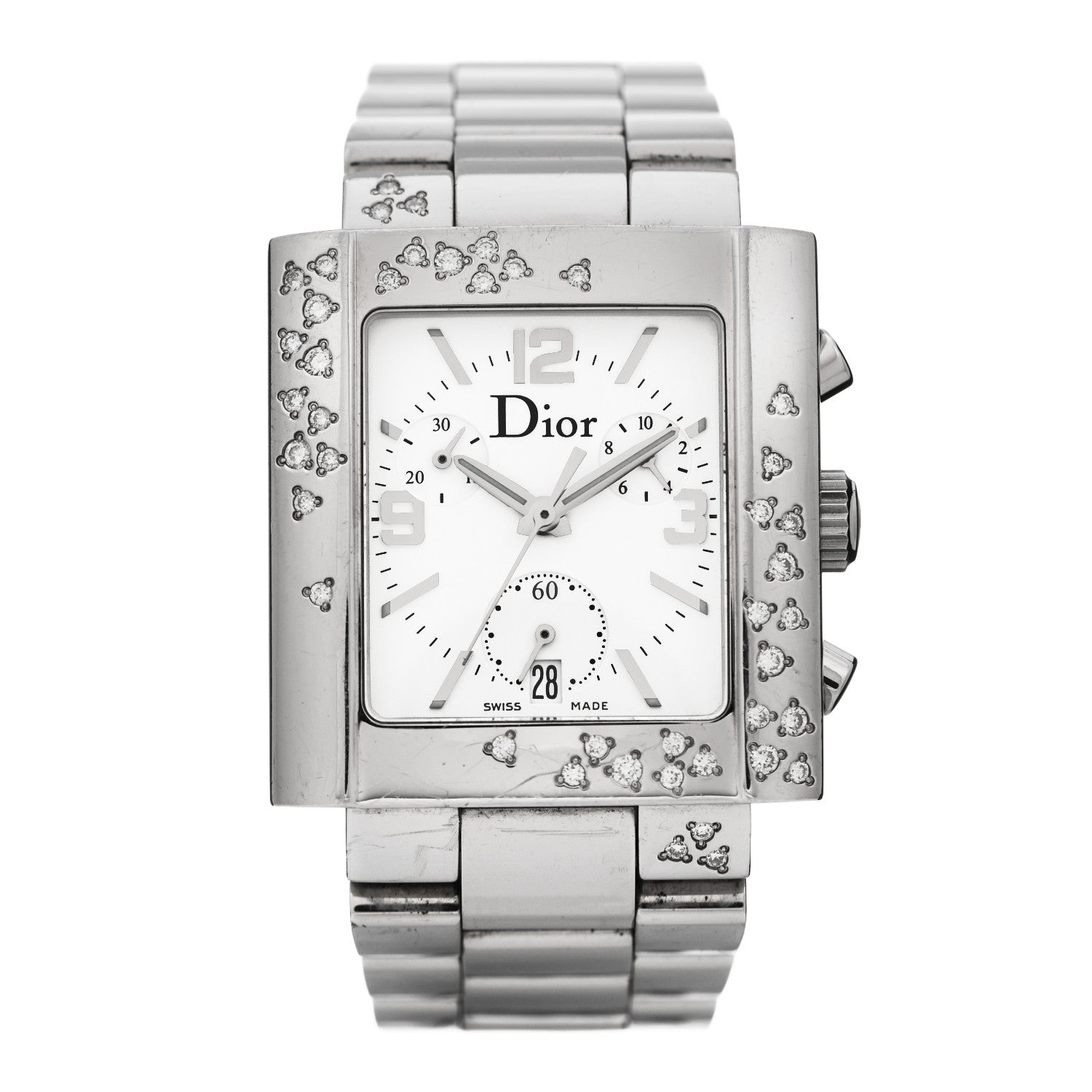 Christian Dior Stainless Steel Diamond 31mm Riva Chronograph Quartz Watch 1 of 6