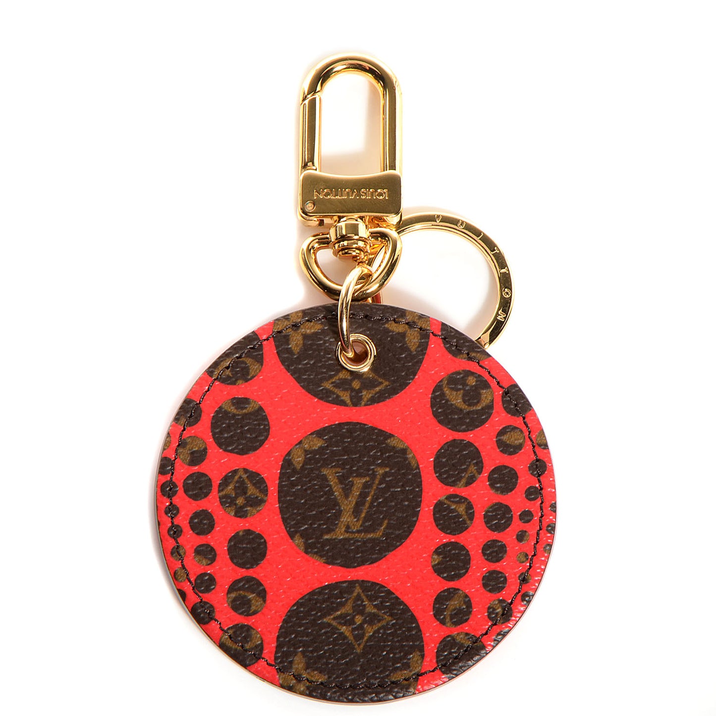 Monogram Kusama Pumpkin Dots Key Holder Red