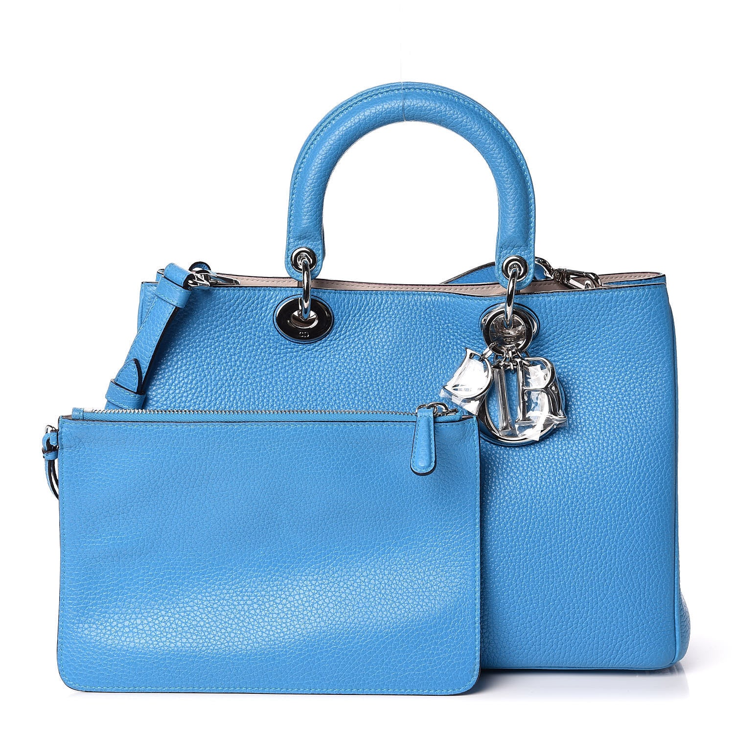 Christian Dior Bullcalf Medium Diorissimo Tote Bleu Nosy 1 of 18