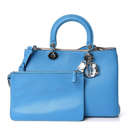 Christian Dior Bullcalf Medium Diorissimo Tote Bleu Nosy 1 of 18