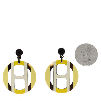 Hermes Lacquered Horn H Equipe Earrings 2 of 6