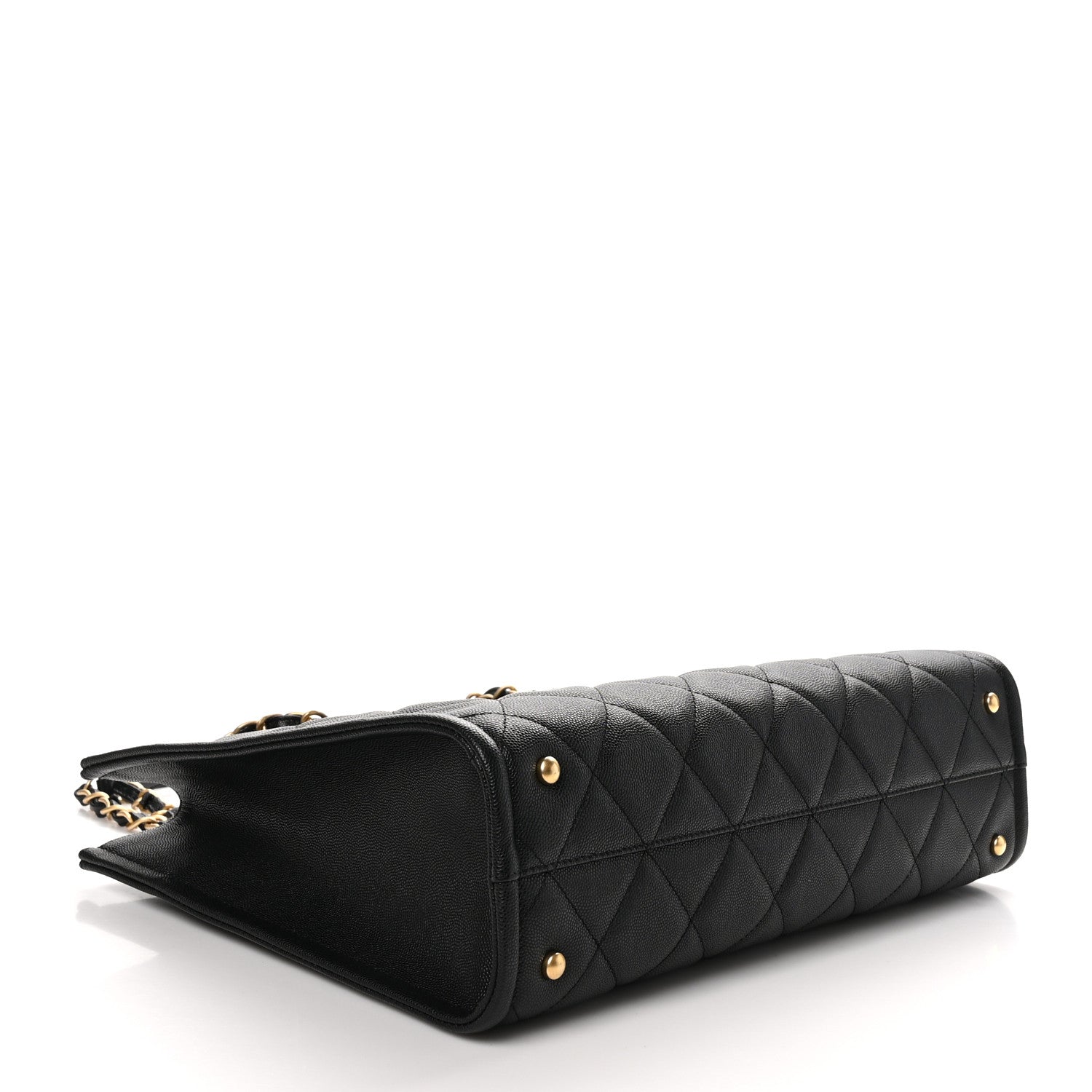 Chanel Caviar Quilted Chain Large Shopping Tote With Coin Purse Black 4 of 10