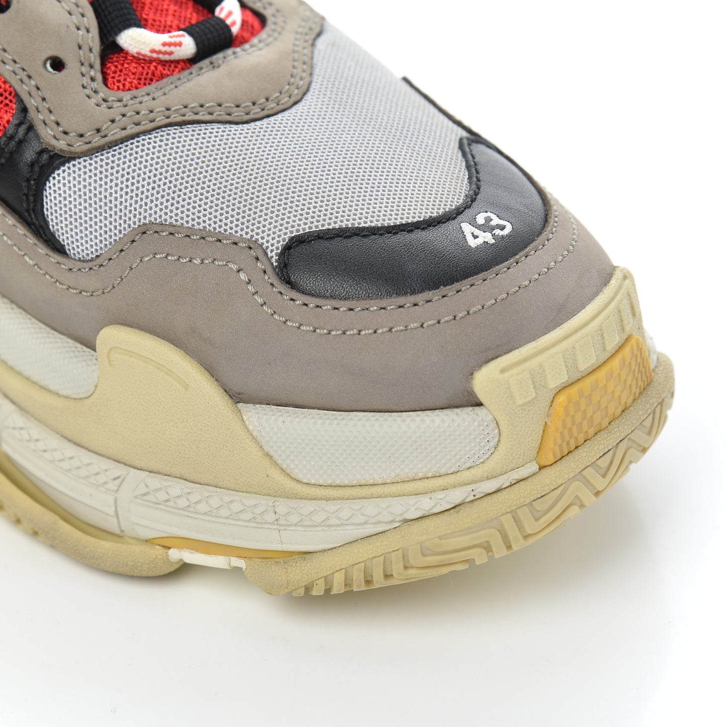 Mesh Nubuck Mens Triple S Sneakers 43 Bleu Gris Rouge
